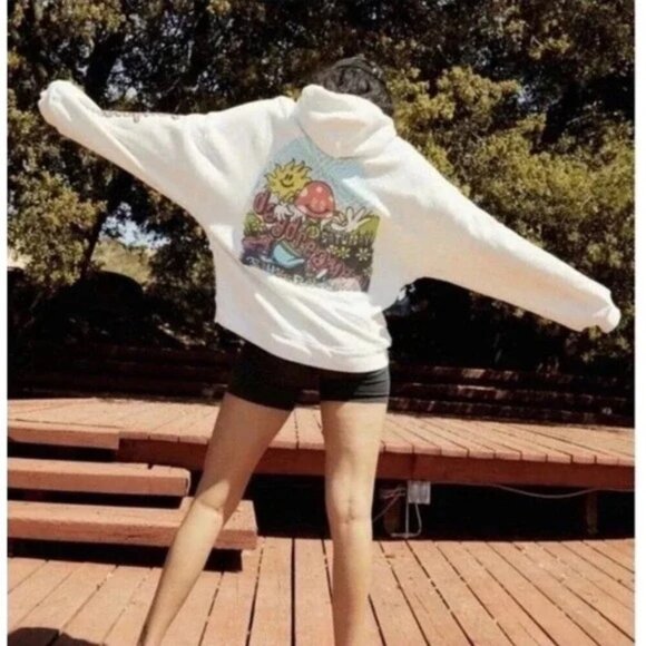 NEW | Daydreamer X Free People Oversized Hoodie Flyer Mushroom 70s Retro - Picture 3 of 11